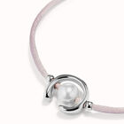 Pulsera de hilo lila con perla shell fornitura ba&ntilde;ada en plata de ley